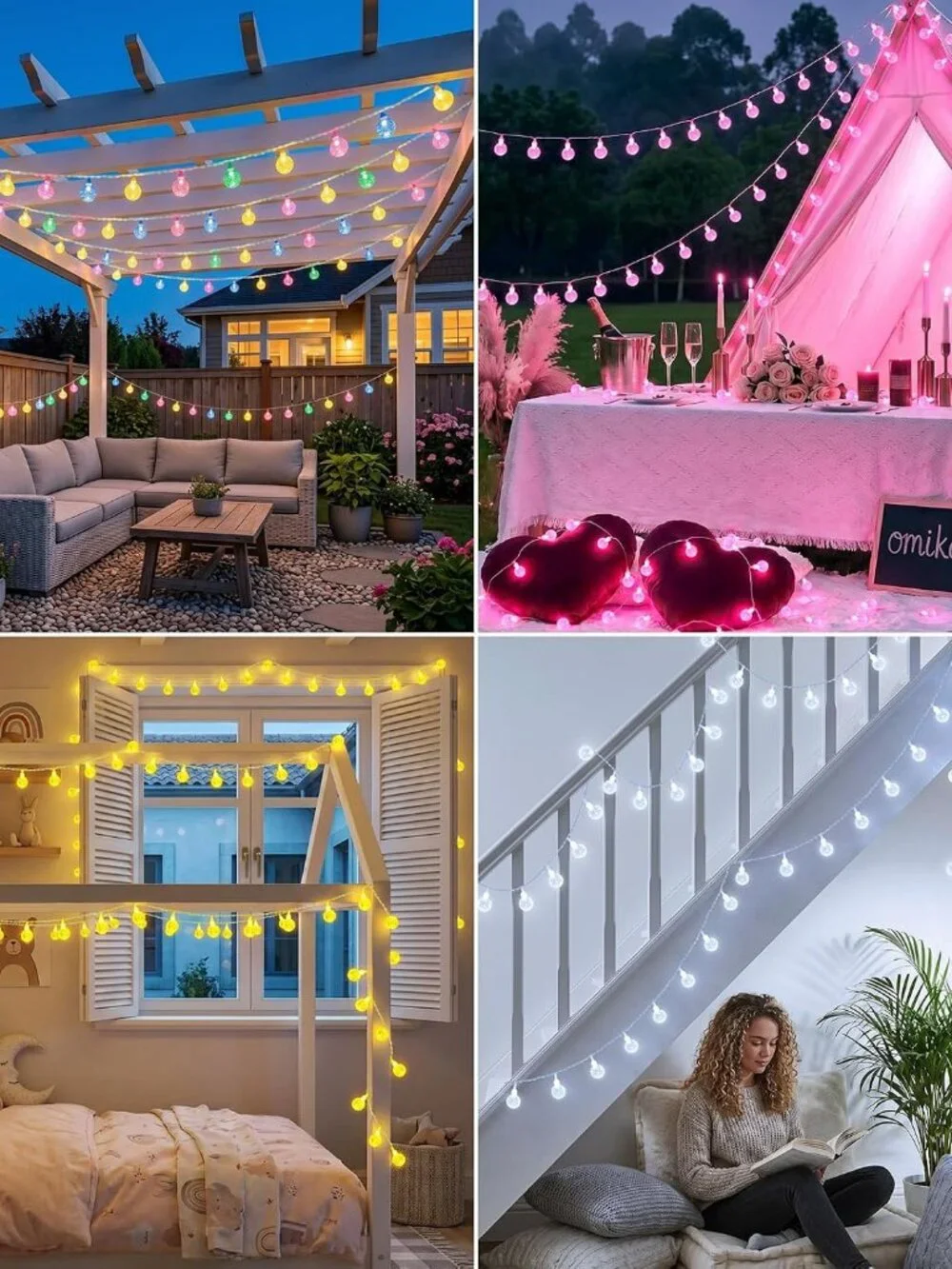 Smart Color Changing Fairy String Lights, USB, 33FT 60LED APP Control, NIB